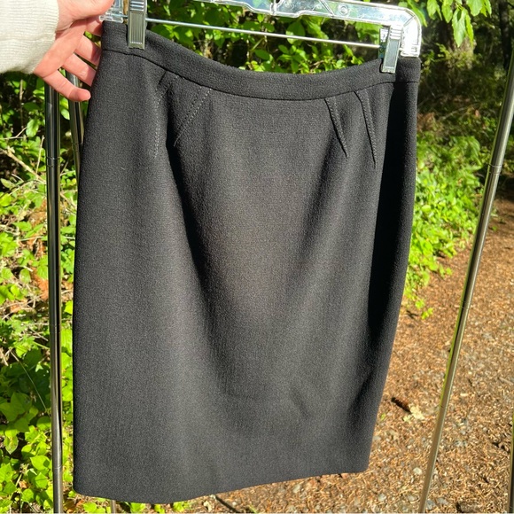 Valentino Black Virgin Wool Pencil Skirt 8 - Picture 1 of 8